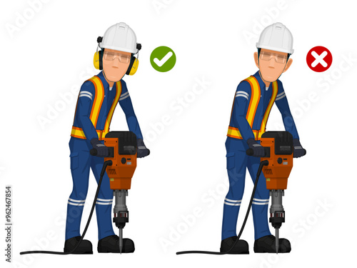 Good and bad paractice of working with high sound level machine