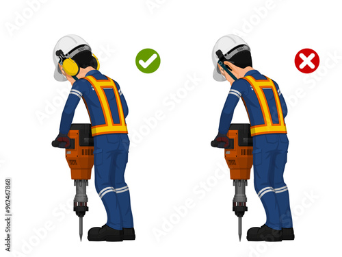 Good and bad paractice of working with high sound level machine