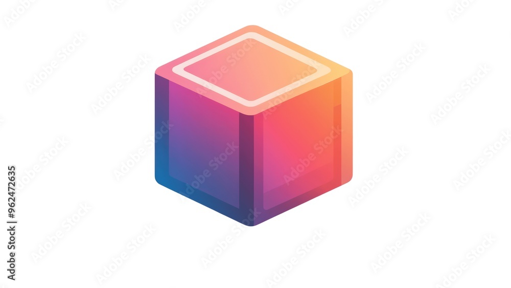 A colorful cube with a white background A colorful cube with a white background