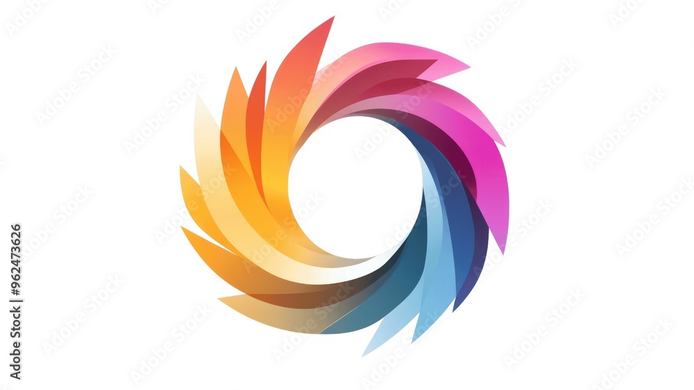 A colorful swirl with a white background A colorful swirl with a white background
