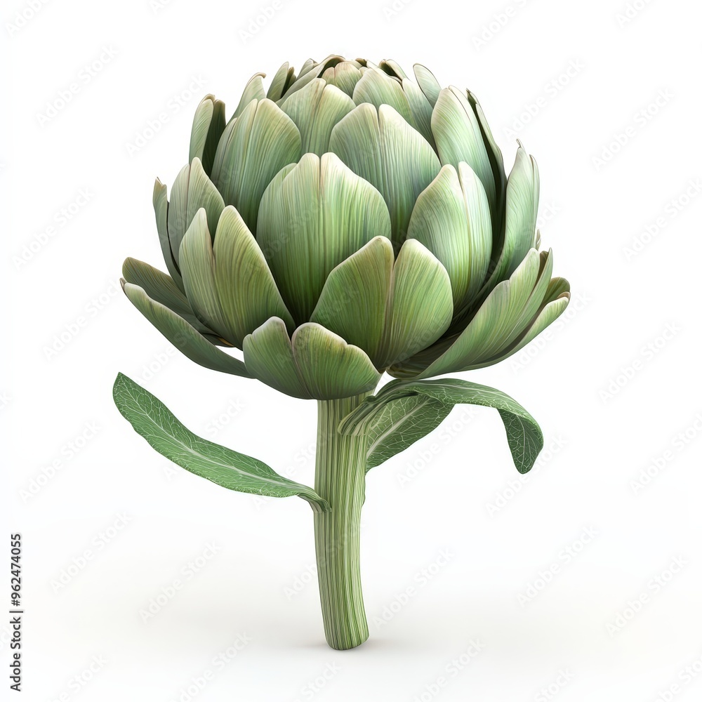 Fototapeta premium A large green flower with a stem