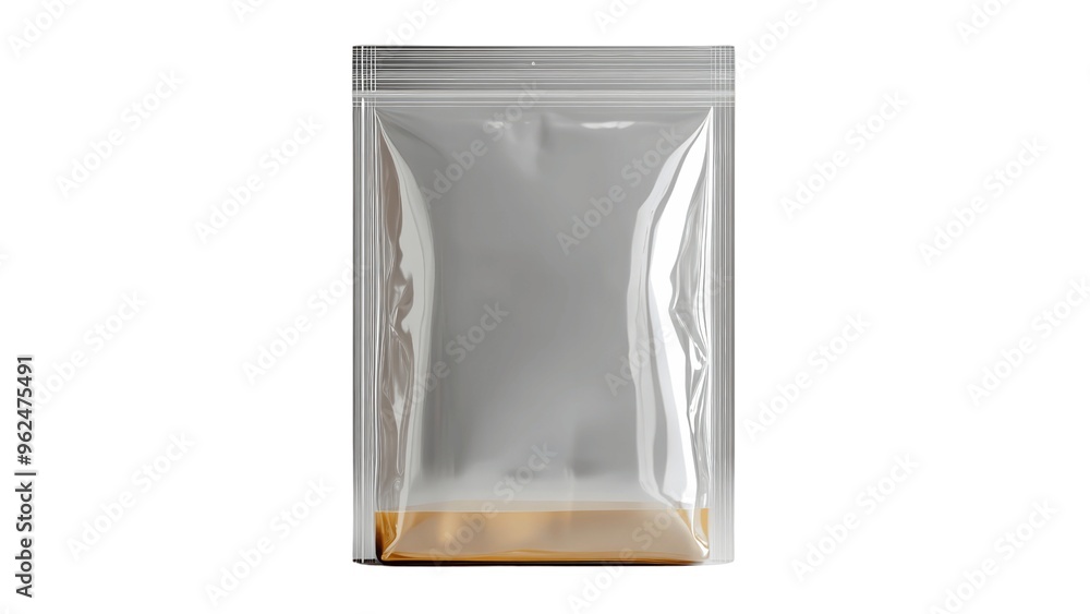 A clear plastic bag with a gold lining A clear plastic bag with a gold lining
