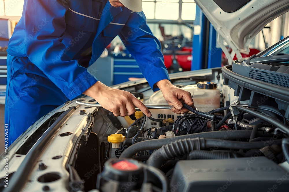 technician hands of car mechanic working repair engine in auto repair Service electric battery and maintenance of car battery in garage automobile profession check the electrical system of vehicle. technician hands of car mechanic working repair engine in auto repair Service electric battery and maintenance of car battery in garage automobile profession check the electrical system of vehicle.