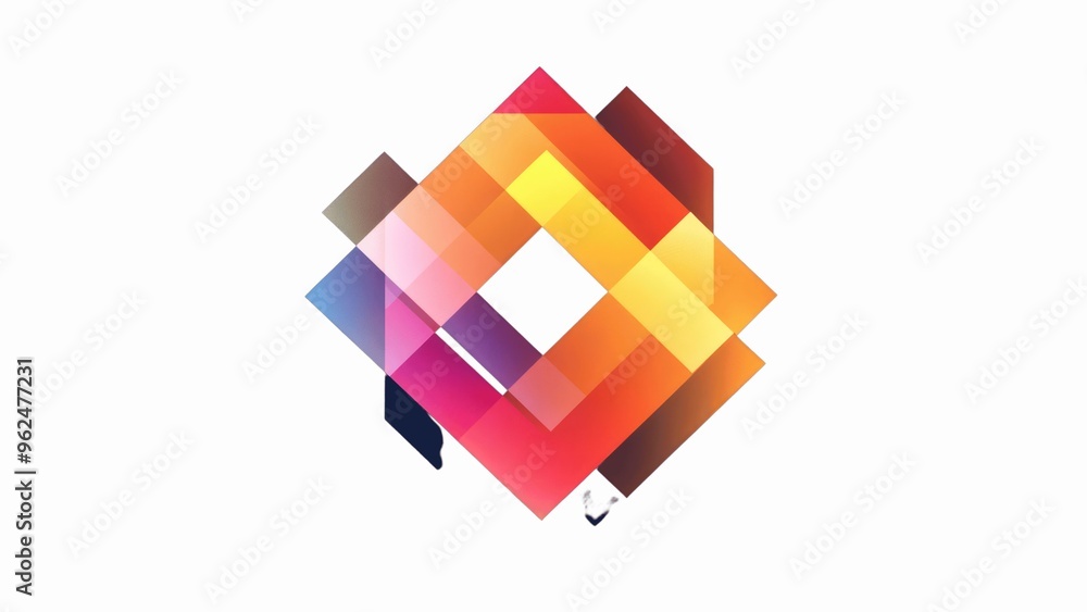 A colorful square with a triangle in the middle A colorful square with a triangle in the middle