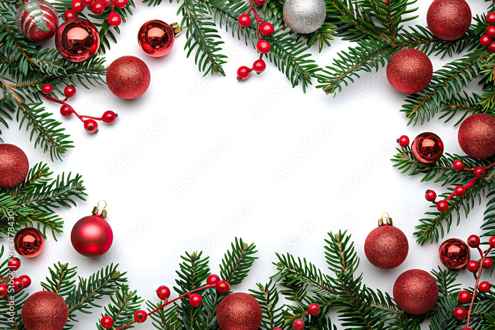 Decked in vibrant red and white ornaments, a Colorado spruce stands adorned with a festive display of Christmas decorations and fruits, embodying the spirit of the holiday season. Decked in vibrant red and white ornaments, a Colorado spruce stands adorned with a festive display of Christmas decorations and fruits, embodying the spirit of the holiday season.