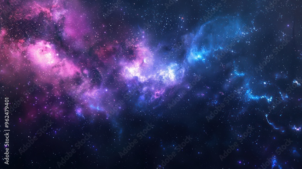 Naklejka premium Cosmic Nebula with Stars and Galactic Dust