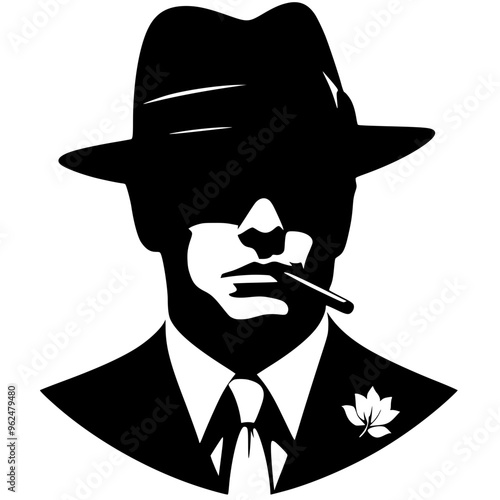 Mafia portrait silhouette
