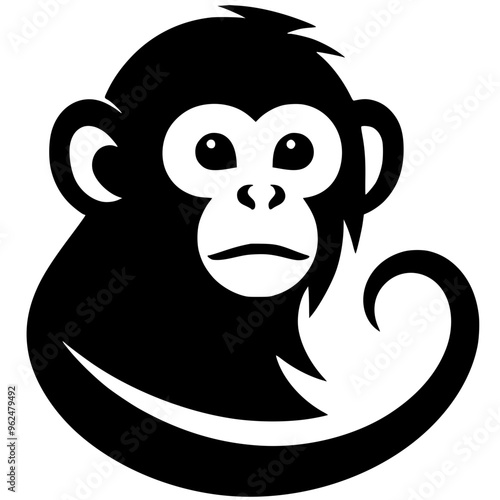 Cute monkey silhouette