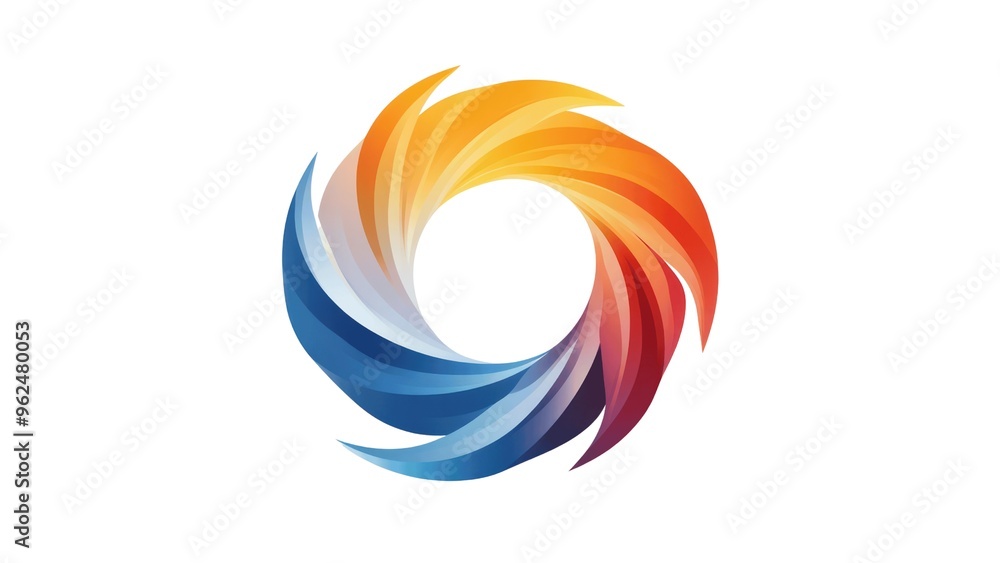 A colorful swirl with blue, red and yellow colors A colorful swirl with blue, red and yellow colors