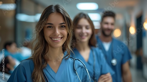 two medical worker friendly doctor and a nurse at the hospital