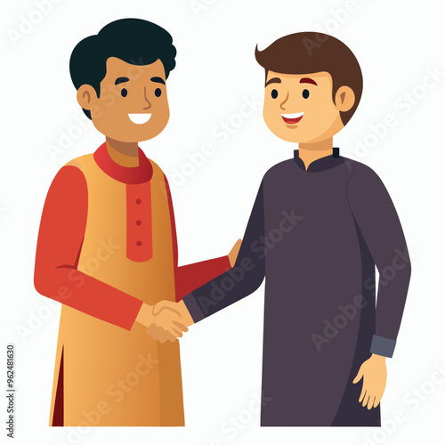  vector a young-man in kurta age 30 shaking hands