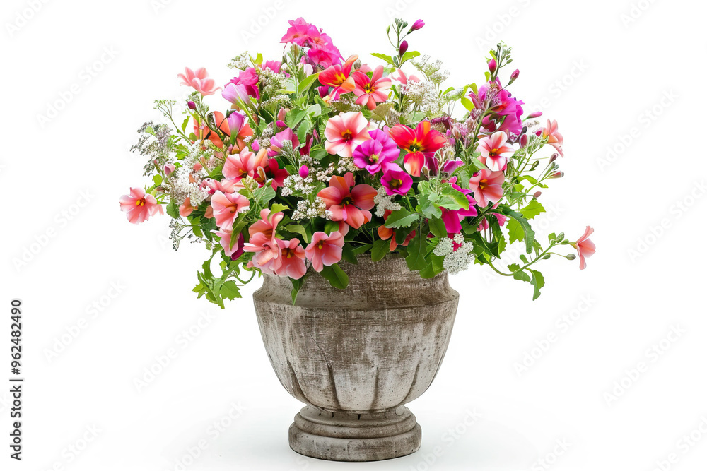 a flowerpot with petals scattered, creating a delicate floral arrangement. Ikebana style with artificial flowers for a modern touch. a flowerpot with petals scattered, creating a delicate floral arrangement. Ikebana style with artificial flowers for a modern touch.