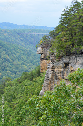 Cliff and bridge in the mountains