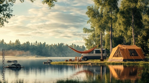 Camping by the lake