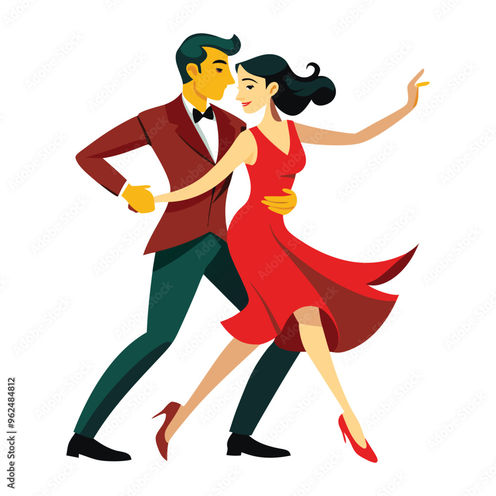 vector a couple dancing tango on white background vector a couple dancing tango on white background
