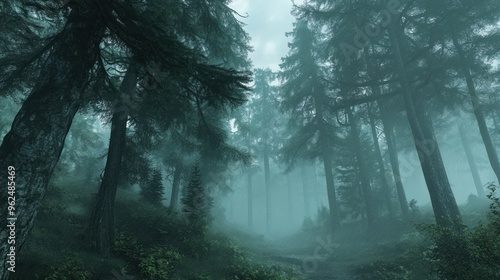 Mystical Foggy Forest