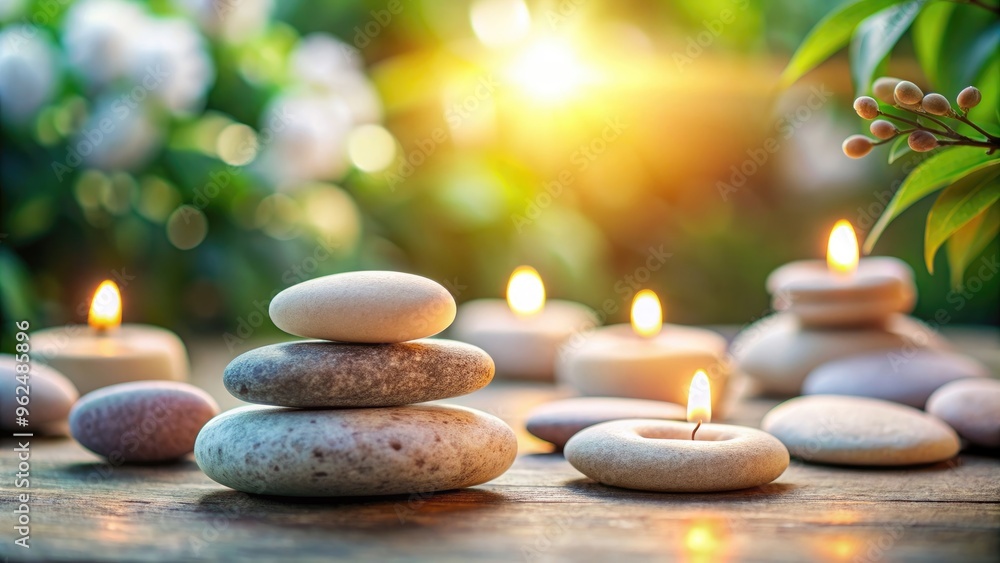 Beautiful close up of serenity stones with soft lighting and natural elements , zen, peaceful, meditation, balance Beautiful close up of serenity stones with soft lighting and natural elements , zen, peaceful, meditation, balance