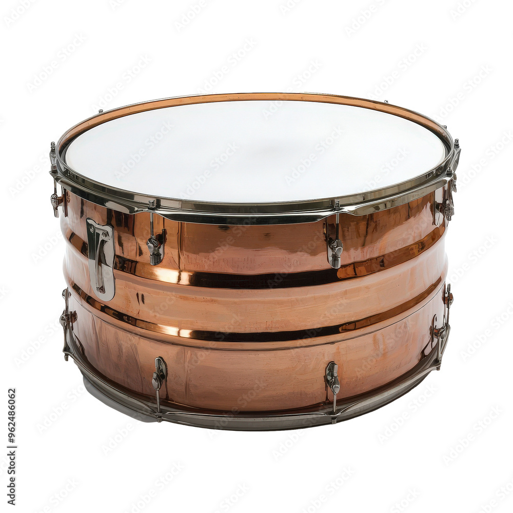 Beautiful copper pan drum on white background Beautiful copper pan drum on white background