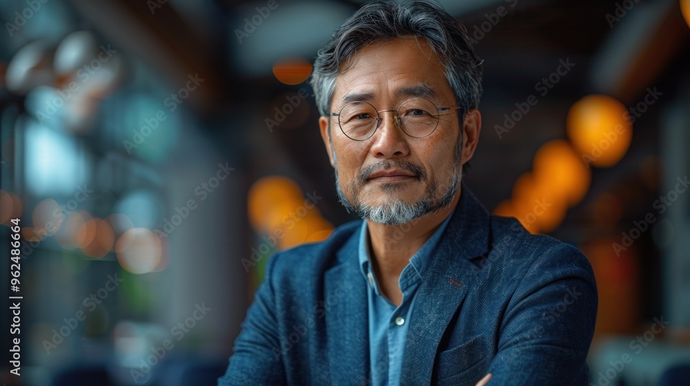 Fototapeta premium A man in a blue suit