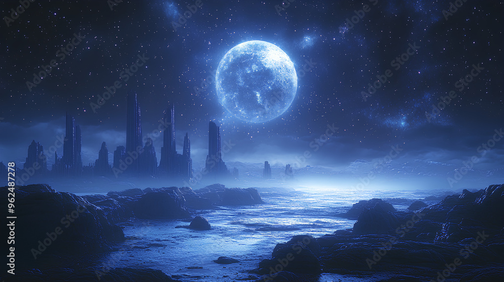 star and moon view at night star and moon view at night