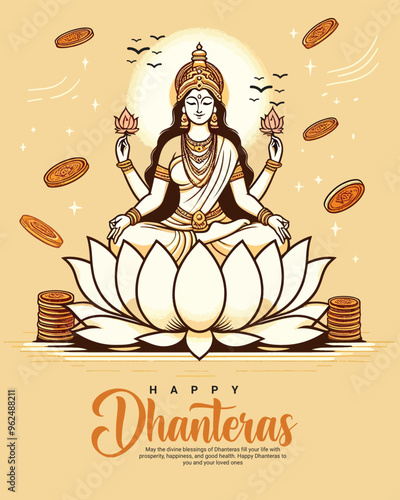 Happy dhanteras social media post template in the Hindi language photo