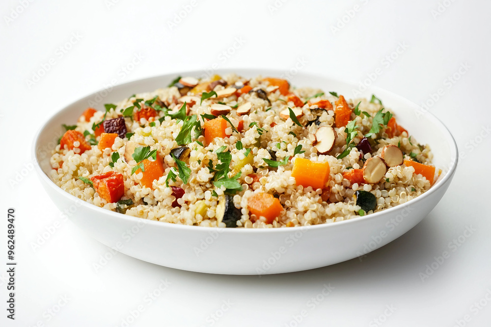 A bowl of food with nuts and vegetables A bowl of food with nuts and vegetables