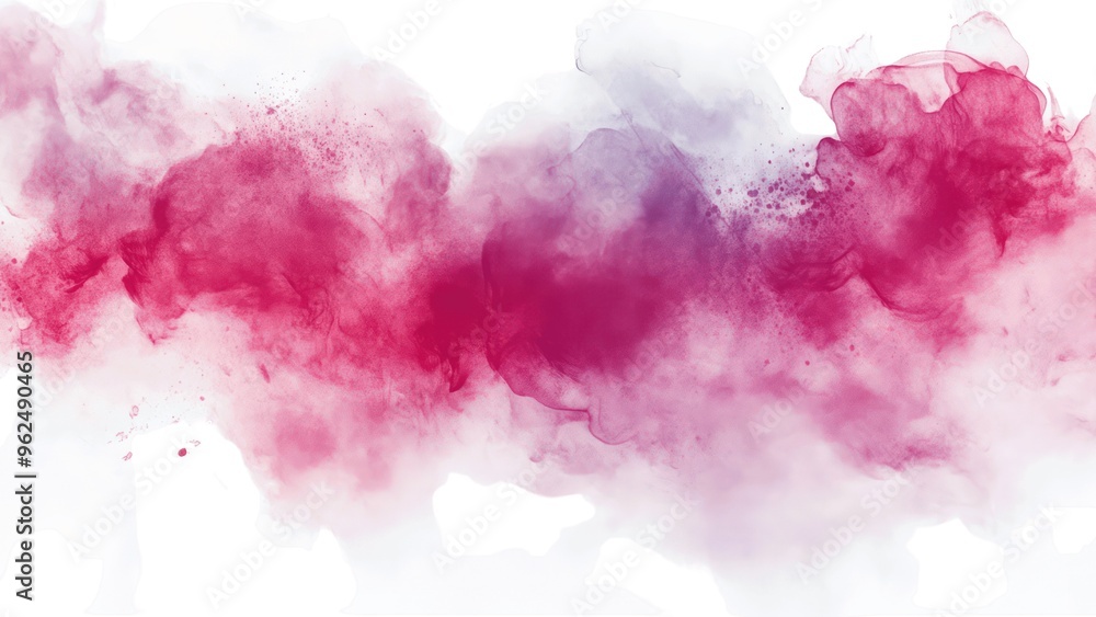 Obraz premium A pink and purple cloud of smoke with a white background