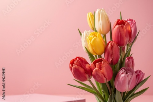 tulip, bouquet, flower, vase, spring