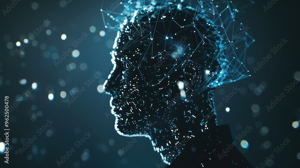 Obraz premium Digital Human with Network Connection
