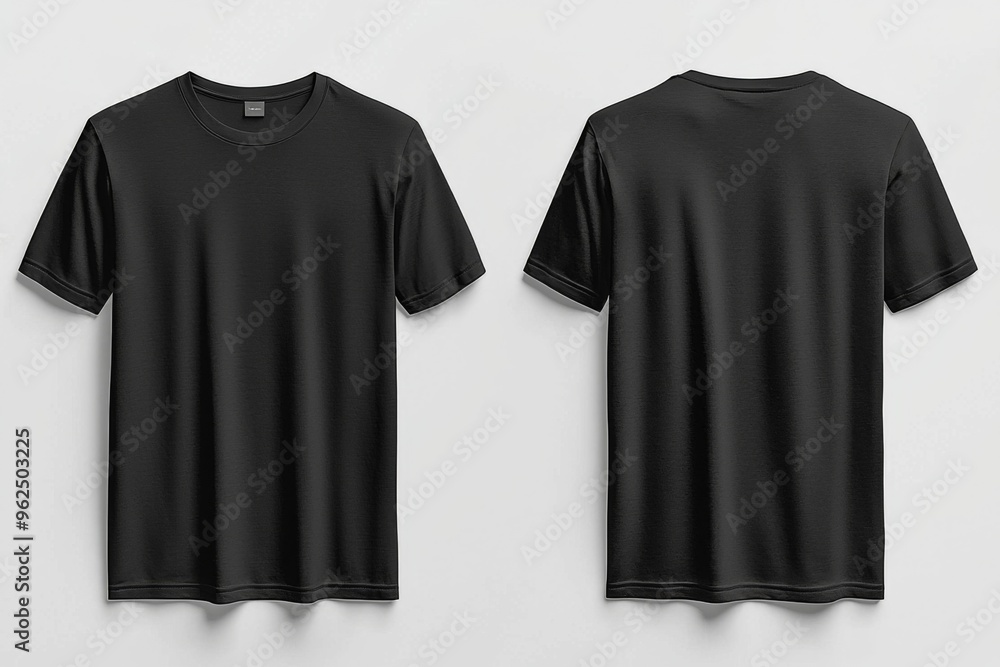 Black Tshirt Mockup Front and Back Isolated created with Generative AI Black Tshirt Mockup Front and Back Isolated created with Generative AI