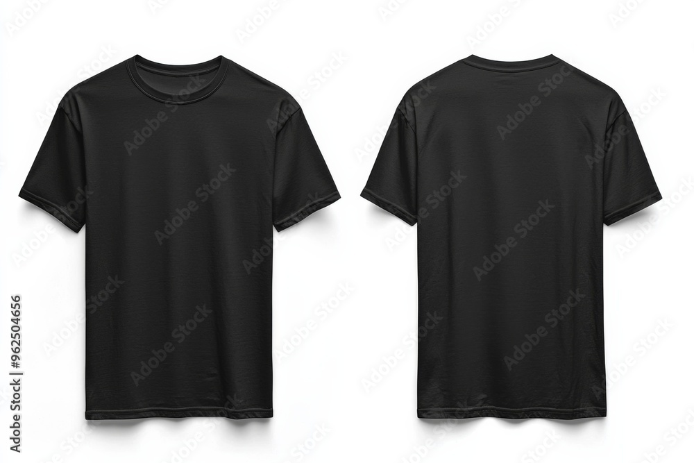 Black Tshirt Mockup Front and Back Isolated created with Generative AI Black Tshirt Mockup Front and Back Isolated created with Generative AI