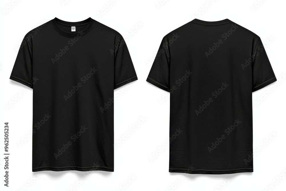 Black Tshirt Mockup Front and Back Isolated created with Generative AI Black Tshirt Mockup Front and Back Isolated created with Generative AI