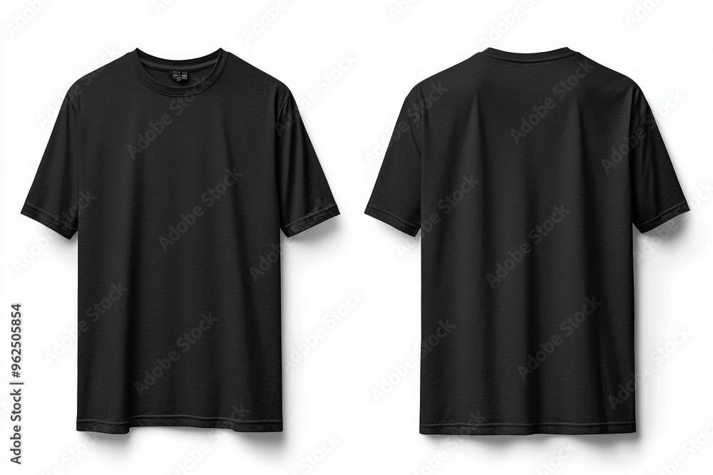 Black Tshirt Mockup Front and Back Isolated created with Generative AI