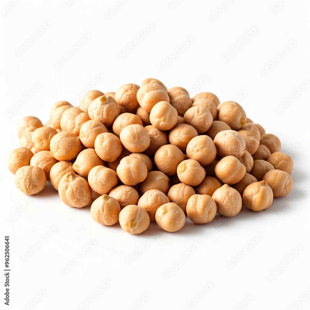 A pile of chickpeas against a white background A pile of chickpeas against a white background