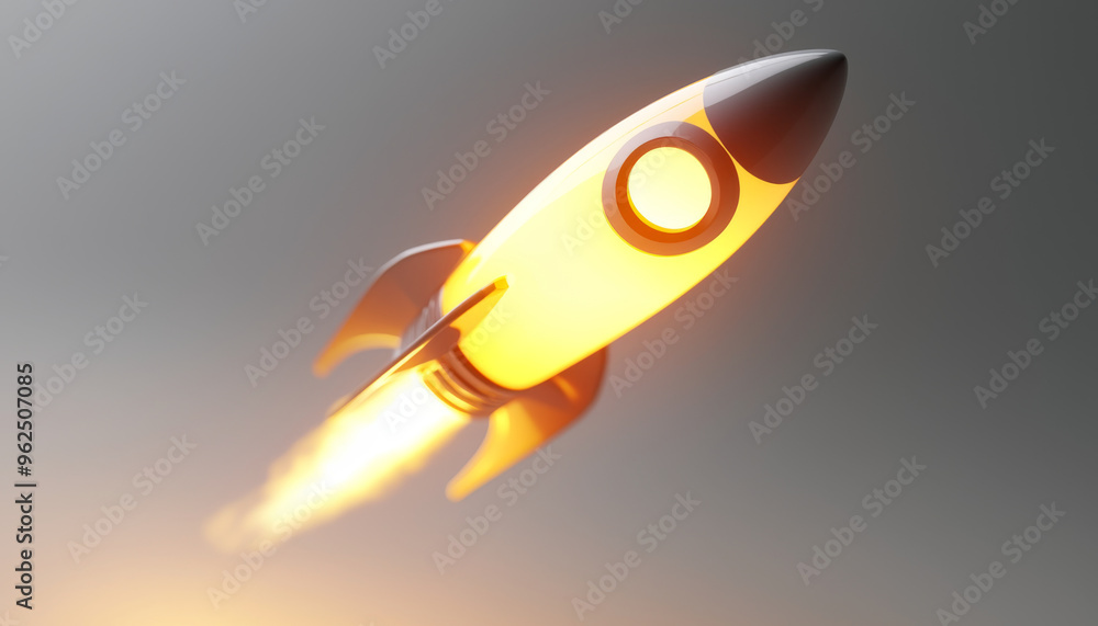 A stylized rocket launching with vibrant flames, symbolizing innovation and exploration in technology and space travel. A stylized rocket launching with vibrant flames, symbolizing innovation and exploration in technology and space travel.