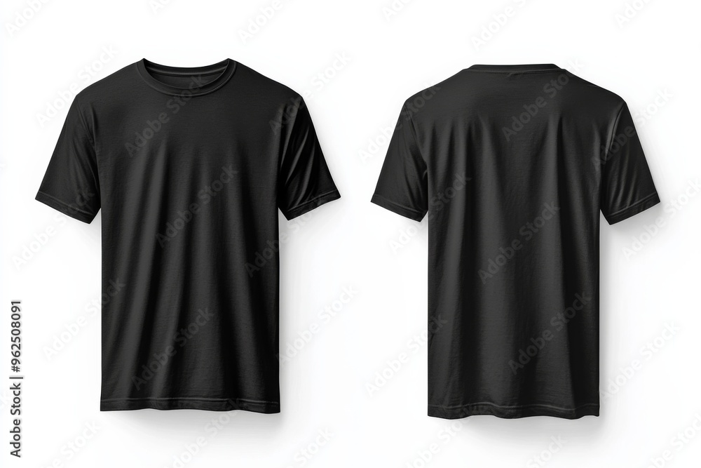 Black Tshirt Mockup Front and Back Isolated created with Generative AI Black Tshirt Mockup Front and Back Isolated created with Generative AI