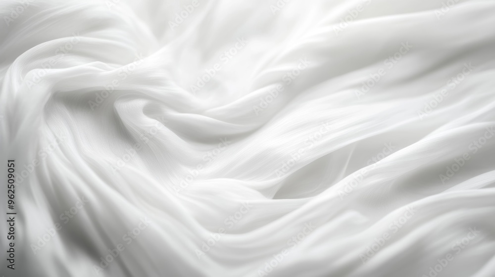 A gentle and abstract flow of soft white fabric creates a tranquil and serene atmosphere, inviting peaceful reflections A gentle and abstract flow of soft white fabric creates a tranquil and serene atmosphere, inviting peaceful reflections