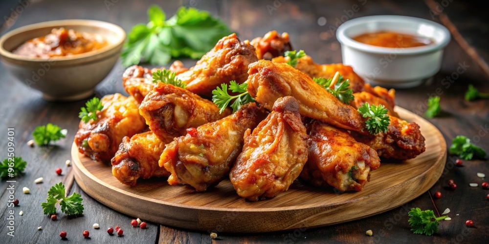 Chicken wings with crispy skin and juicy meat on background, chicken wings, food, appetizer, snack, fried, delicious, poultry Chicken wings with crispy skin and juicy meat on background, chicken wings, food, appetizer, snack, fried, delicious, poultry