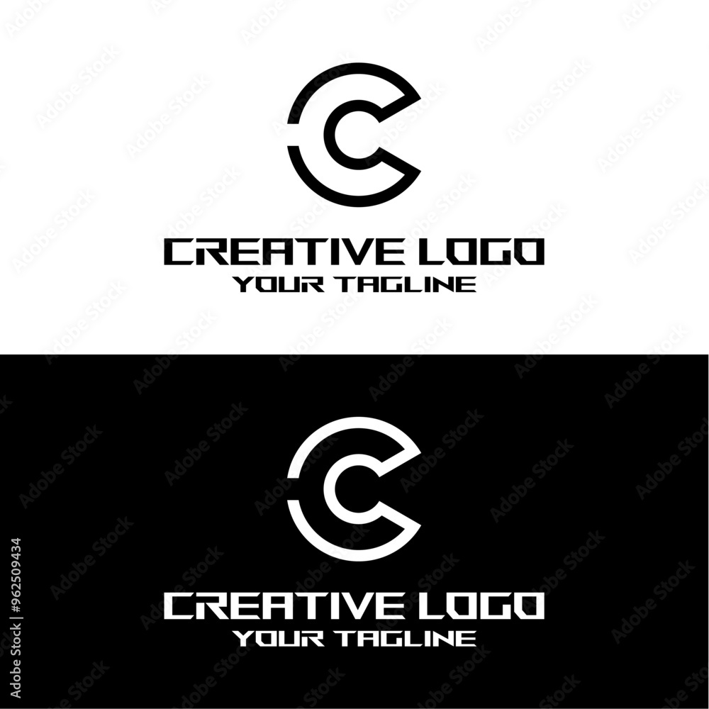 Fototapeta premium creative letter logo cc desain vektors