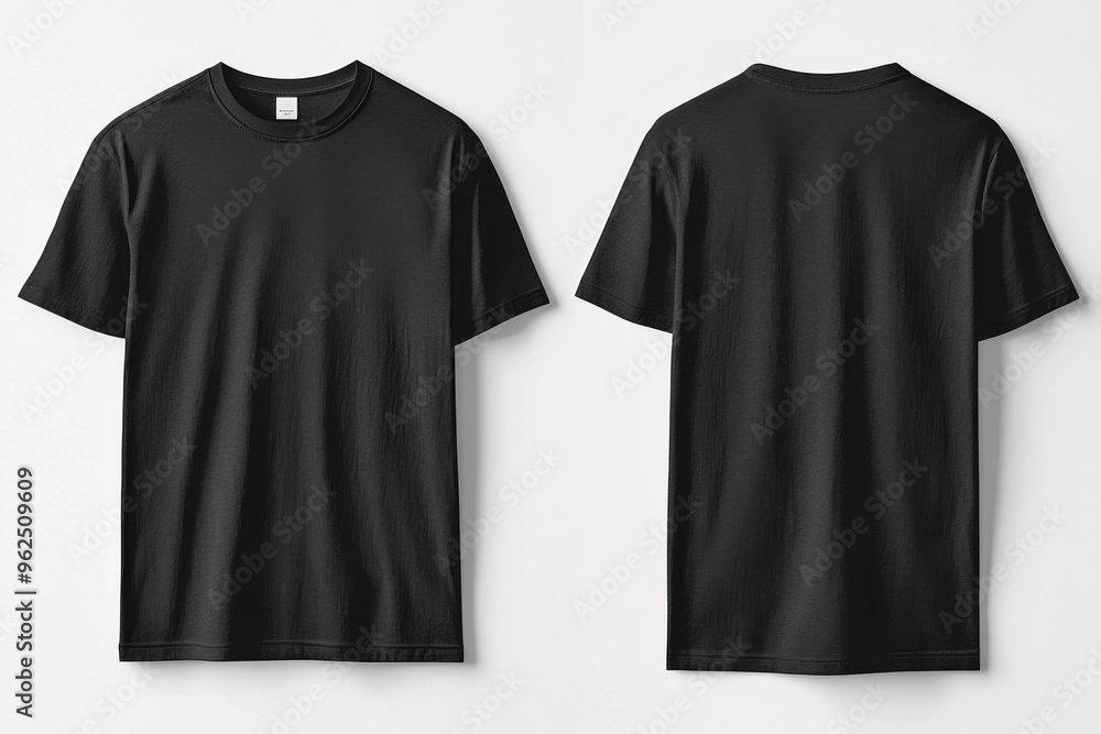 Black Tshirt Mockup Front and Back Isolated created with Generative AI Black Tshirt Mockup Front and Back Isolated created with Generative AI