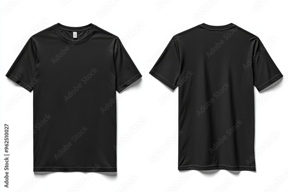 Black Tshirt Mockup Front and Back Isolated created with Generative AI Black Tshirt Mockup Front and Back Isolated created with Generative AI