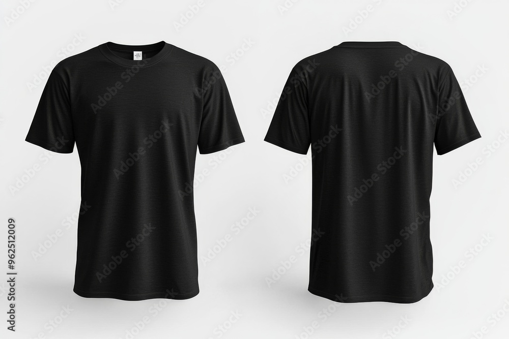 Black Tshirt Mockup Front and Back Isolated created with Generative AI Black Tshirt Mockup Front and Back Isolated created with Generative AI