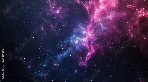 Cosmic Nebula with Pink and Blue Glowing Gas Clouds