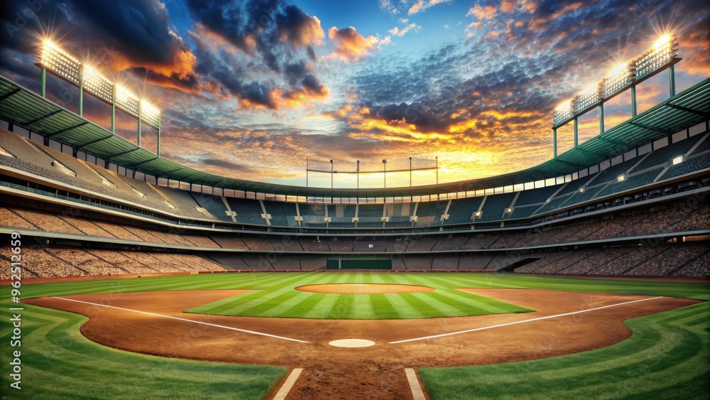 Baseball field in outdoor stadium with copy space, baseball, field, outdoor, stadium, copy space, sports, grass, green, game Baseball field in outdoor stadium with copy space, baseball, field, outdoor, stadium, copy space, sports, grass, green, game