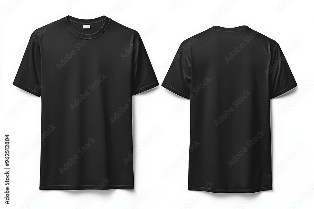 Black Tshirt Mockup Front and Back Isolated created with Generative AI Black Tshirt Mockup Front and Back Isolated created with Generative AI
