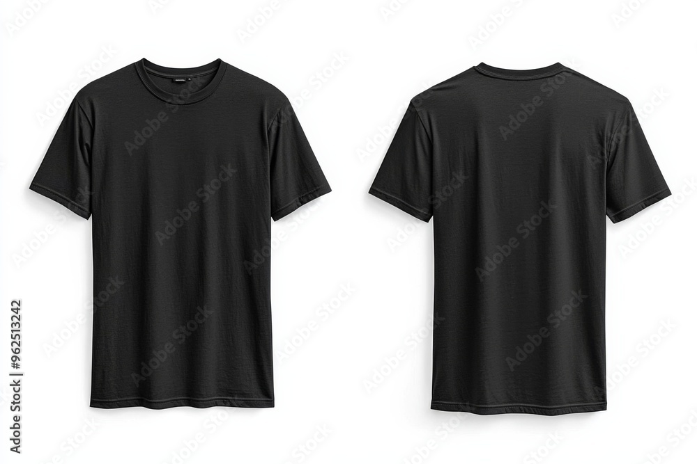 Black Tshirt Mockup Front and Back Isolated created with Generative AI Black Tshirt Mockup Front and Back Isolated created with Generative AI