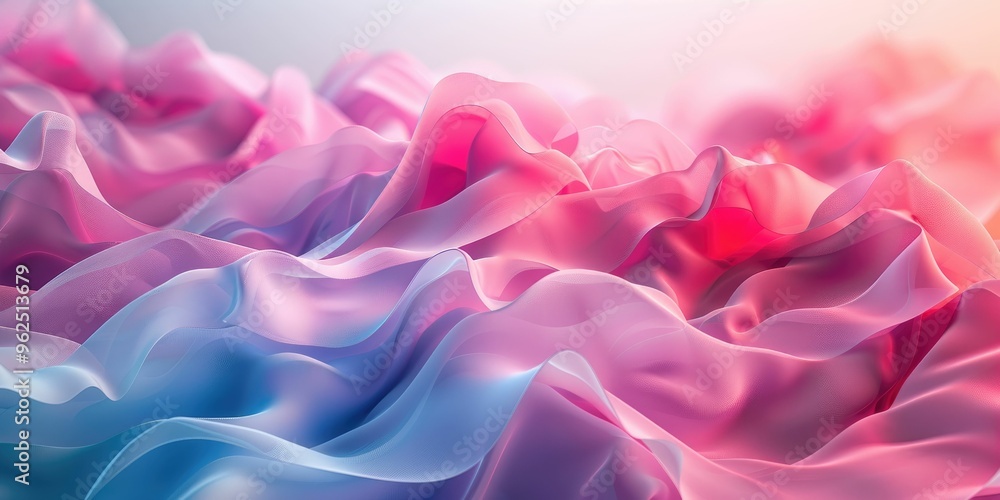 Obraz premium Abstract background with soft pink and blue wavy fabric.