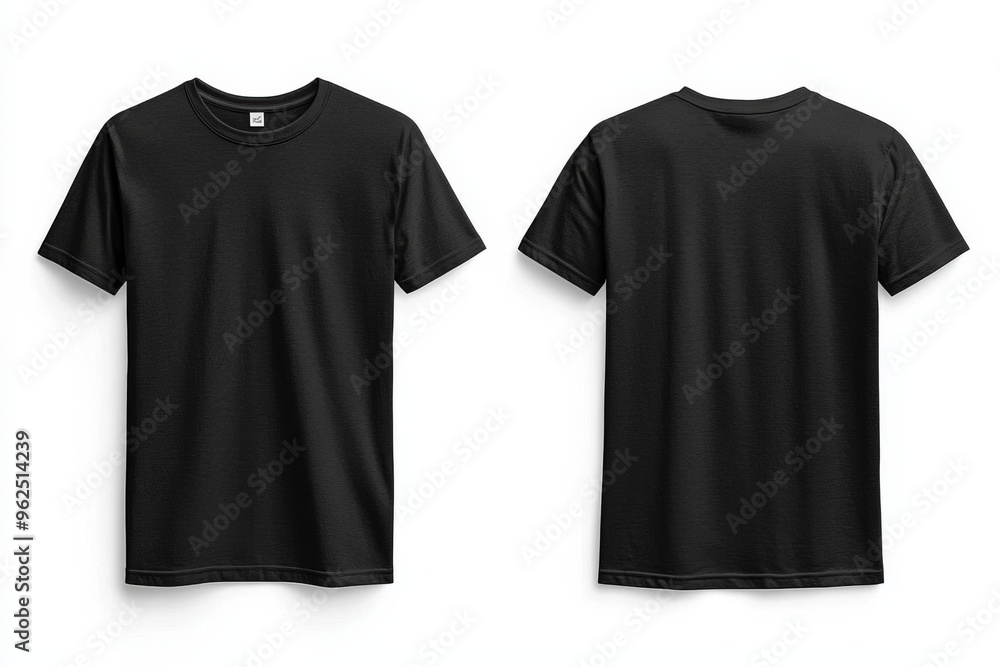 Black Tshirt Mockup Front and Back Isolated created with Generative AI Black Tshirt Mockup Front and Back Isolated created with Generative AI