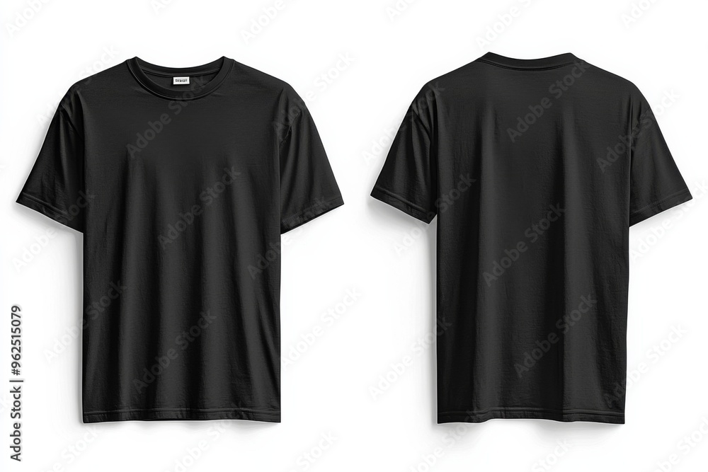 Black Tshirt Mockup Front and Back Isolated created with Generative AI Black Tshirt Mockup Front and Back Isolated created with Generative AI