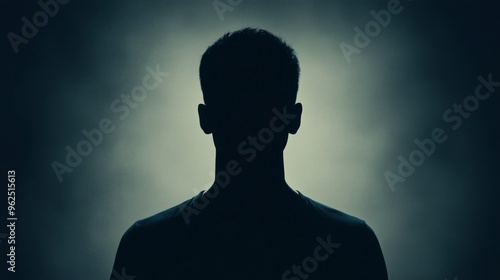 A shadowy outline of a unidentified person, anonymous and enigmatic. Obscured misterious identity. Noname, incognito. AI generated